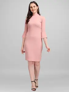 PURVAJA Peach-Coloured & powder pink Sheath Dress