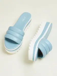 Ginger by Lifestyle Blue Flatform Sandals