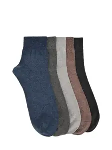 VINENZIA Men Pack Of 5 Assorted Cottn Ankle length Socks