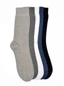 VINENZIA Men Pack Of 5 Assorted Cotton Calf Length Socks