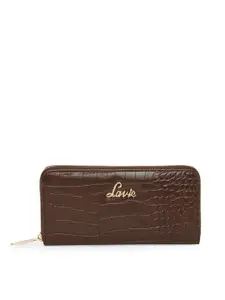 Lavie Glossy Sacy Women Brown Animal Textured Zip Around Wallet