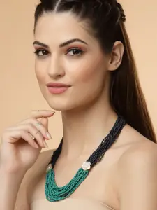 DUGRISTYLE Gold-Toned & Blue Copper Gold-Plated Handcrafted Necklace