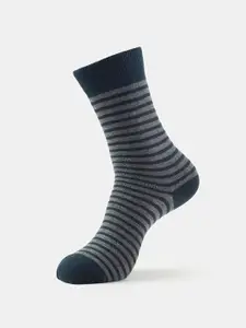 Jockey Men Black Striped Calf-Length Socks