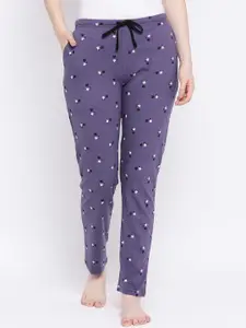 Kanvin Women Purple Printed Lounge Pants
