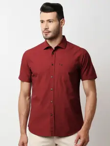 Basics Men Red Slim Fit Casual Shirt