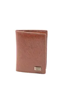 tohl Men Brown Leather Two Fold Wallet