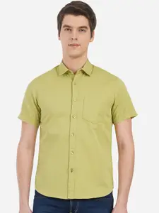 Greenfibre Men Green Custom Slim Fit Casual Shirt