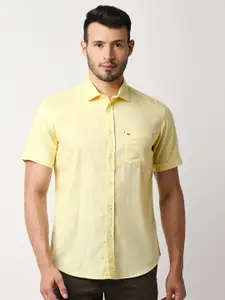 Basics Men Yellow Slim Fit Casual Shirt