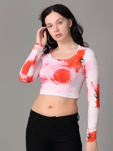 Oh So Fly White Floral Print Crop Top