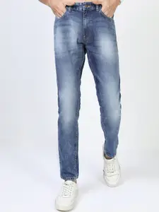 KETCH Men Blue Slim Fit Low Distress Heavy Fade Stretchable Jeans