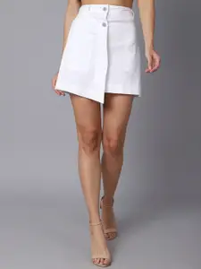 TAG 7 Women White Solid Pencil Skirts