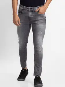 SPYKAR Men Black Tapered Fit Low Distress Heavy Fade Jeans