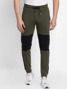 SPYKAR Men Oilive-Green Colored Solid Cotton Track Pants