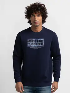 SPYKAR Men Blue Printed Sweatshirt
