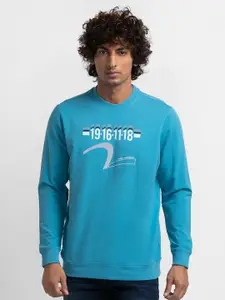 SPYKAR Men Blue Printed Sweatshirt