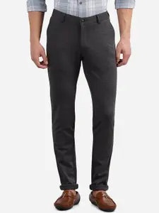 JADE BLUE Men Black Custom Slim Fit Trousers