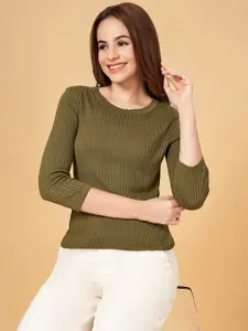 Honey by Pantaloons Women Olive Green Pullover