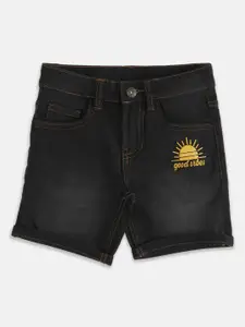 Pantaloons Junior Boys Black Denim Shorts