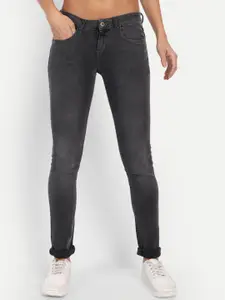BROADSTAR Women Grey Skinny Fit Slash Knee Light Fade Stretchable Jeans