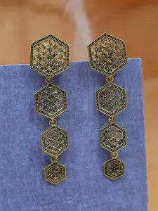 Crunchy Fashion Gold-Toned Contemporary Hoop Earrings