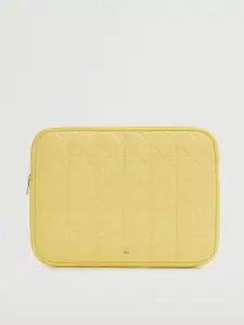 MANGO Women Yellow Quilted Padded Laptop Sleeve 13 Inches