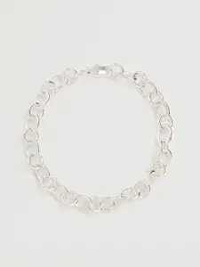 MANGO Silver-Toned Interlinked Choker Necklace