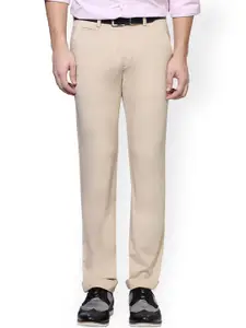 Peter England Men Cream-Coloured Skinny Fit Solid Chinos