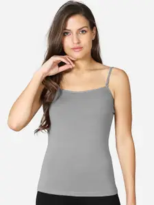 VStar Women Grey Solid Cotton Camisoles