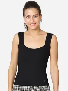 VStar Women Black Solid Pure Combed Cotton Camisole