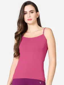 VStar Women Pink Solid Cotton Camisoles