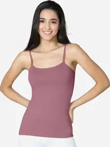 VStar Women Pink Solid Pure Combed Cotton Camisole