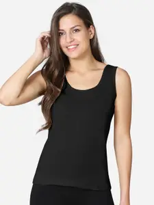 VStar Women Black  Solid Pure Combed Cotton Camisole