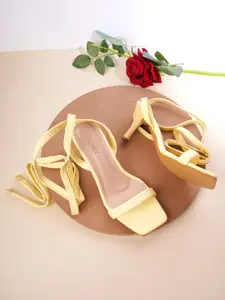 Cogner Yellow Party Stiletto Sandals
