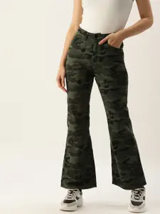 IVOC Women Boot Cut Camouflage Printed Jeans