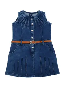 V-Mart Blue Denim A-Line Dress
