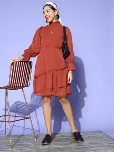 plusS Rust A-Line Dress