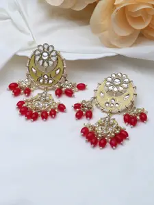 LAIDA Yellow & Red Contemporary Drop Earrings