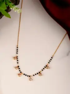 Shoshaa Gold-Toned & Black Brass Gold-Plated Handcrafted Necklace