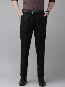 Arrow Men Black Tailored Fit Formal Trousers