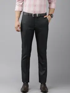 Arrow Men Charcoal Grey Tailored Trousers