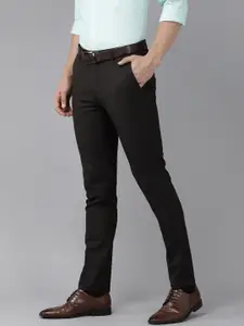 Arrow Men Black Solid Super Slim Fit Formal Trousers