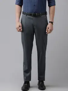 Arrow Men Blue Tailored Fit Mid-Rise Formal Trousers