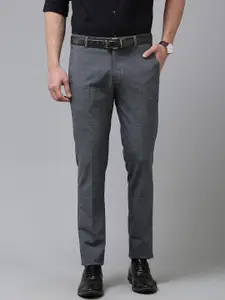 Arrow Men Grey Original Slim Fit Solid Trousers