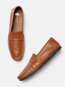 GABICCI Men Tan-Coloured Leather Formal Slip on Shoes
