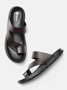 GABICCI Men Brown Leather Comfort Sandals