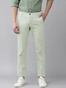 Arrow Sport Men Mint Green Solid Original Slim Fit Trousers