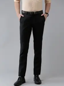 Arrow Men Black Tailored Fit Trousers