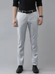 Arrow Men Grey Tailored Fit Trousers