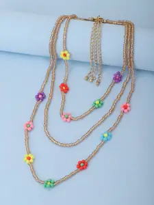 Carlton London Set of 3 Rose Gold Plated Handcrafted Necklace