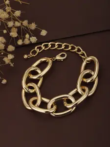Carlton London Women Gold-Toned Rose Gold-Plated Link Bracelet